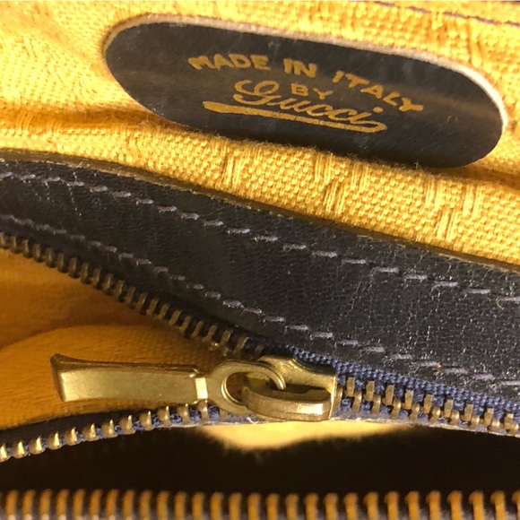 M GUCCI Navy GG Monogram Rolled Top Handle Coated Canvas Boston Travel Bag 30cm - Picture 6 of 17